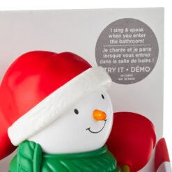 Hallmark Jolly In The John Holiday Snowman With Sound 10 Hallmark Jolly In The John Holiday Snowman With Sound -Hallmark Store Talking and Singing Snowman Bathroom Decoration 1KCX2027 04