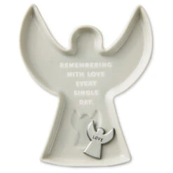 Hallmark Angel-Shaped Trinket Dish With Token -Hallmark Store Taupe AngelShaped Trinket Dish With Token 1BIT2005 02