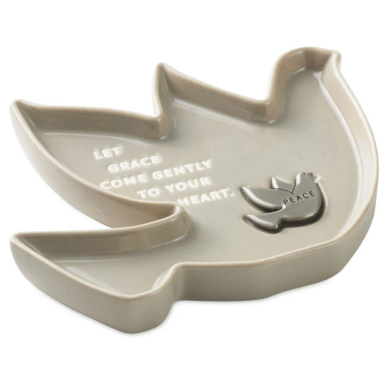 Hallmark Dove-Shaped Trinket Dish With Token 3 Hallmark Dove-Shaped Trinket Dish With Token
