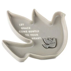Hallmark Dove-Shaped Trinket Dish With Token 10 Hallmark Dove-Shaped Trinket Dish With Token -Hallmark Store Taupe DoveShaped Trinket Dish With Token 1BIT2006 03