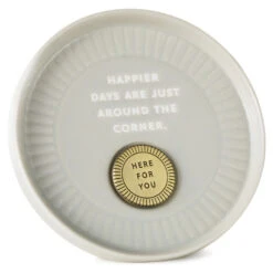 Hallmark Sun And Rays Round Trinket Dish With Token -Hallmark Store Taupe Round Trinket Dish With Token 1BIT2008 03