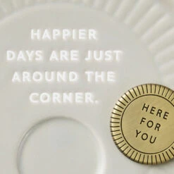 Hallmark Sun And Rays Round Trinket Dish With Token -Hallmark Store Taupe Round Trinket Dish With Token 1BIT2008 05
