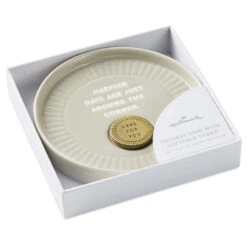 Hallmark Sun And Rays Round Trinket Dish With Token -Hallmark Store Taupe Round Trinket Dish With Token 1BIT2008 06