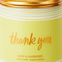 Hallmark Thank You Scented Single-Wick Jar Candle, 7 Oz. 11 Hallmark Thank You Scented Single-Wick Jar Candle, 7 Oz. -Hallmark Store Thank You Sage and LavenderScented Jar Candle. 1FCD1011 04