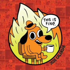 Time Factory This Is Fine Cartoons Funny 2026 Wall Calendar