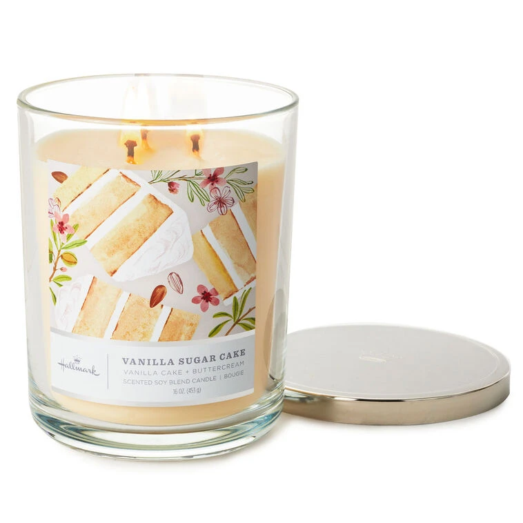 Hallmark Vanilla Sugar Cake 3-Wick Jar Candle, 16 Oz. 4 Hallmark Vanilla Sugar Cake 3-Wick Jar Candle, 16 Oz. - Image 2
