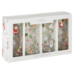 Hallmark Vintage Santa And Friends Drinking Glasses, Set Of 4 -Hallmark Store Vintage Christmas Icons Drinking Glasses 1XKT5516 05