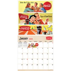 Time Factory Vintage Coca-Cola Ads 2026 Wall Calendar -Hallmark Store Vintage CocaCola Ads 2026 Wall Calendar 261106 05