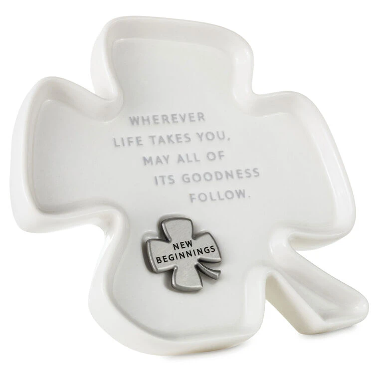 Hallmark Clover-Shaped Trinket Dish With Token 5 Hallmark Clover-Shaped Trinket Dish With Token - Image 3