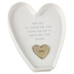 Hallmark Heart-Shaped Trinket Dish With Token -Hallmark Store White HeartShaped Trinket Dish With Token 1BIT2007 03