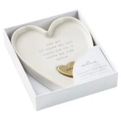 Hallmark Heart-Shaped Trinket Dish With Token -Hallmark Store White HeartShaped Trinket Dish With Token 1BIT2007 06
