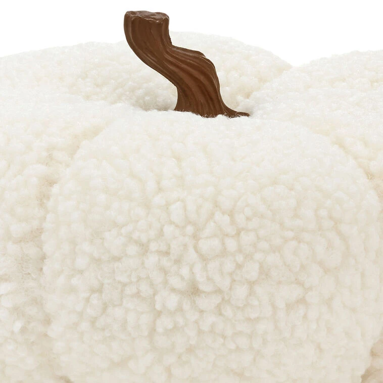 Hallmark White Plush Fabric Pumpkin Fall Decoration 4 Hallmark White Plush Fabric Pumpkin Fall Decoration - Image 3