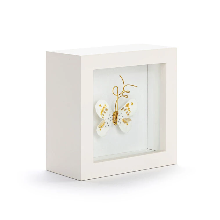 Demdaco Love From Above White And Gold Butterfly Small Shadow Box, 4" 5 Demdaco Love From Above White And Gold Butterfly Small Shadow Box, 4" - Image 3