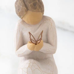 Willow Tree Quiet Wonder Figurine, 3.5" -Hallmark Store Willow Tree Girl Holding Wire Butterfly Figurine 28025 03