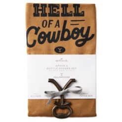 Hallmark Yellowstone One Hell Of A Cowboy Apron And Bottle Opener 9 Hallmark Yellowstone One Hell Of A Cowboy Apron And Bottle Opener -Hallmark Store Yellowstone Canvas Apron and Bottle Opener 1PCL1077 04