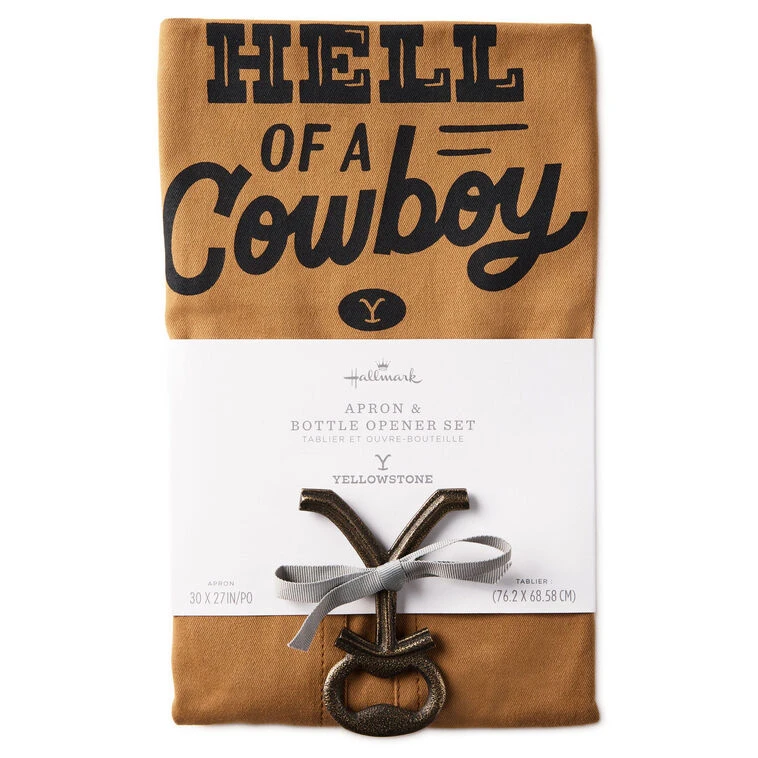 Hallmark Yellowstone One Hell Of A Cowboy Apron And Bottle Opener 6 Hallmark Yellowstone One Hell Of A Cowboy Apron And Bottle Opener - Image 4